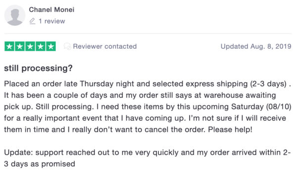 Shein express shipping on sale review