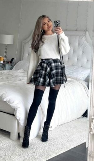 brenda plaid skirt kerina