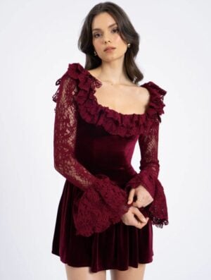 Kerina Wang - MISS CIRCLE velvet mini dress
