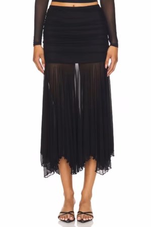 Kerina Wang - SUPERDOWN black sheer skirt