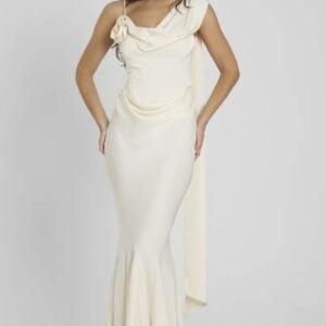 Kerina Wang - Celine Corset Drape Satin Gown