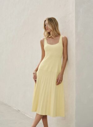 Kerina Wang - Square-Neck Ribbed Knit Dress
