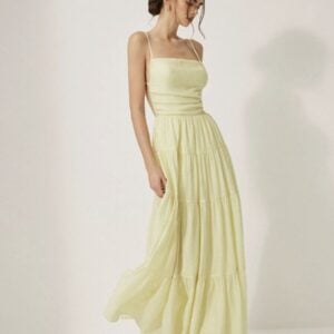 Kerina Wang - Pleated Backless Tiered Cami Dress