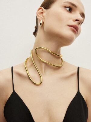 Kerina Wang - Twisted Bendable Golden Necklace
