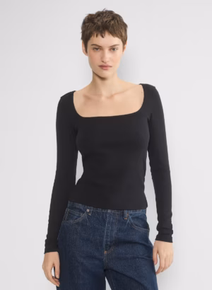 Kerina Wang - ARITZIA HomeStretch Rib Squareneck Longsleeve