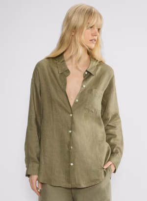 Kerina Wang - ARITZIA Relaxed Linen Shirt