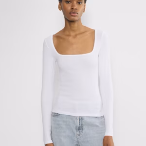 Kerina Wang - ARITZIA Homestretch Rib Squareneck T-Shirt