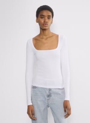 Kerina Wang - ARITZIA Homestretch Rib Squareneck T-Shirt