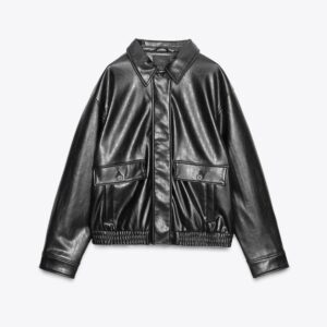Kerina Wang - Faux Leather Bomber Jacket - ZARA