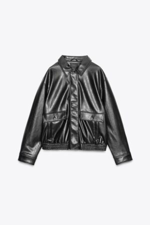Kerina Wang - Faux Leather Bomber Jacket - ZARA