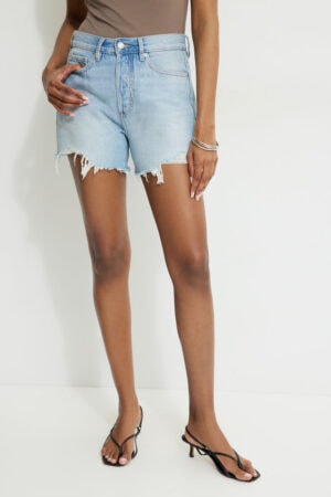 Kerina Wang - DYNAMITE Miles Mid Rise Relaxed Denim Shorts