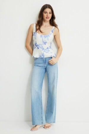 Kerina Wang - Blue Floral Peplum Top