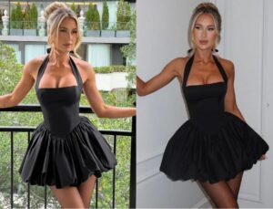 Kerina Wang - Babyboo Black Mini Dress