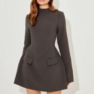 Kerina Wang - Oddmuse Slate Grey Mini Dress