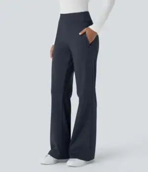 Halara Flex™ High Waisted Side Zipper Pocket Work Flare Pants – Halara