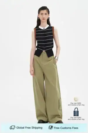 Kerina Wang - Knitted Striped Waistcoat Vest - SelfWho