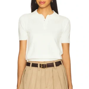 Kerina Wang - White Polo Shirt