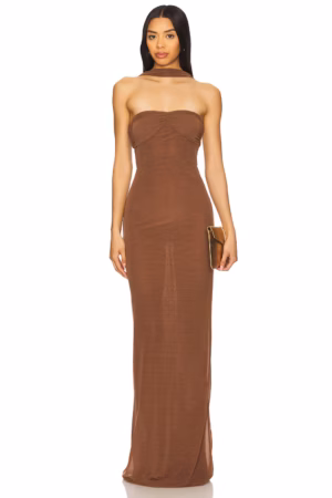 Kerina Wang - Brown Tube Dress