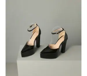 Kerina Wang - Megan Pointy-Toe Ankle Strap Platform Chunky Heel Sandals - YesStyle