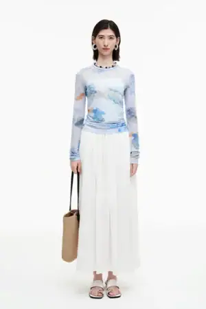 Kerina Wang - Meconopsis series pleated drawstring skirt - SelfWho