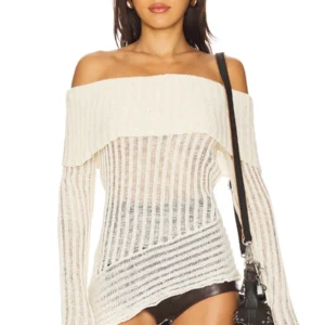 Kerina Wang - Ivory Off Shoulder Top