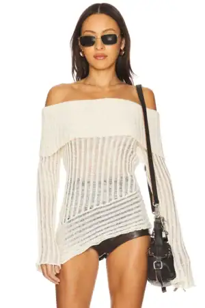 Kerina Wang - Ivory Off Shoulder Top
