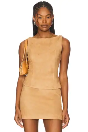 Kerina Wang - superdown Aviva Faux Suede Top - Revolve