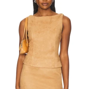 Kerina Wang - Camel Suede Top
