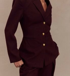 Kerina Wang - MESHKI Bellamy Cinched Blazer