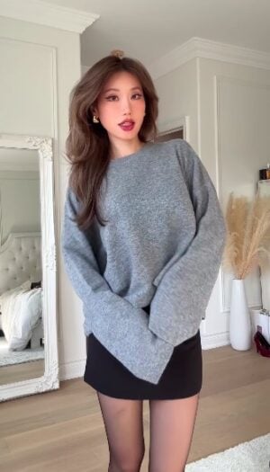 Kerina Wang - H&M Gray Sweater