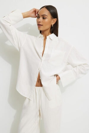 Kerina Wang - White Linen Shirt