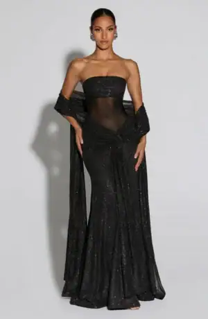 Kerina Wang - Agnes Shawl - Black Sparkle - Babyboo