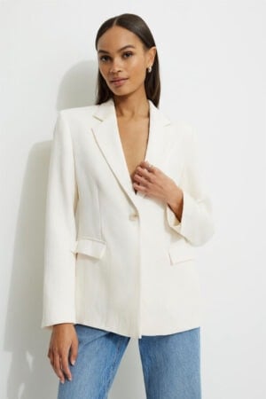 Kerina Wang - White Straight Blazer