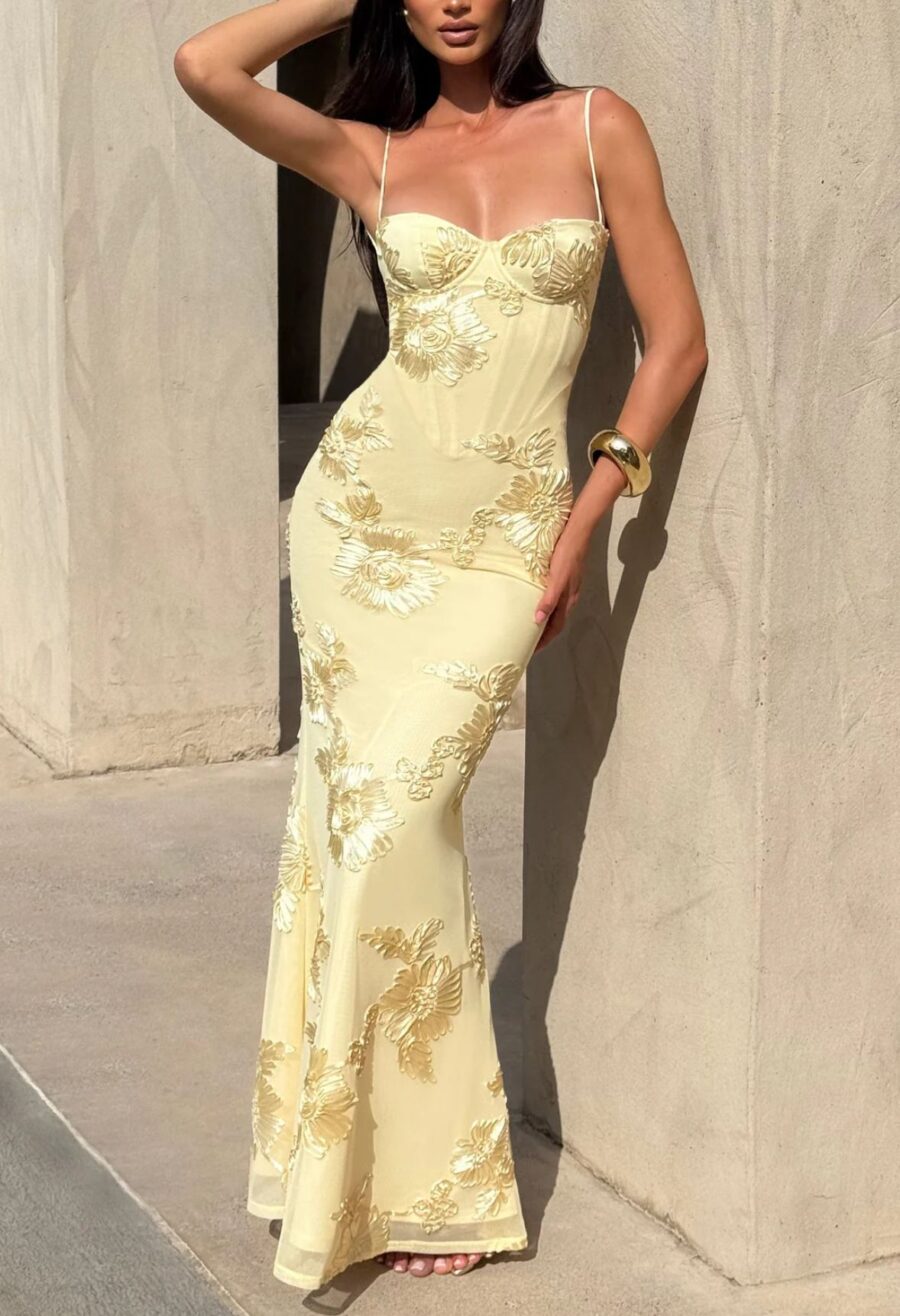 Nefertiti Maxi Dress – Lemon