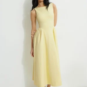 Kerina Wang - Yellow Ponte Maxi Dress