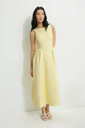 Kerina Wang - Yellow Ponte Maxi Dress