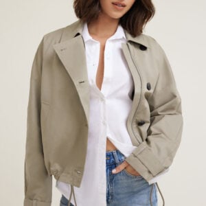 Kerina Wang - Asymmetric Short Trench Coat - Dynamite Clothing