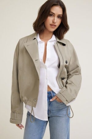 Asymmetric Short Trench Coat – Dynamite Clothing