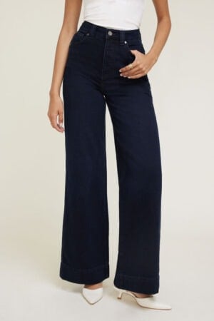 Kerina Wang - Lennon Ultra High Rise Wide Leg Column Jeans - Dynamite Clothing