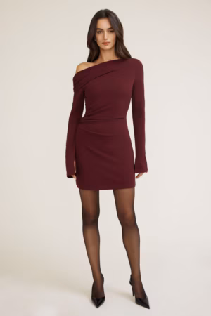Kerina Wang - Off Shoulder Crepe Mini Dress - Dynamite Clothing