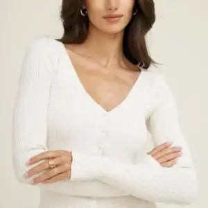 Kerina Wang - Sally Ribbed Frill Cardigan - Dynamite Clothing