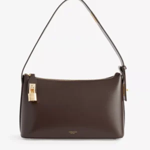 Kerina Wang - Gold Espresso Suede Hobo Bag - Verafied