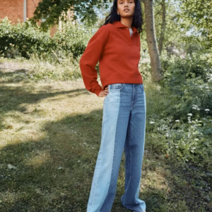 Kerina Wang - Two-Tone Wide Ultra High Jeans - H&M