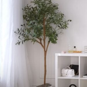 Kerina Wang - Adcock Artificial Olive Tree Tree in Pot with Realistic Leaves and Natural Trunk - Wayfair.CA