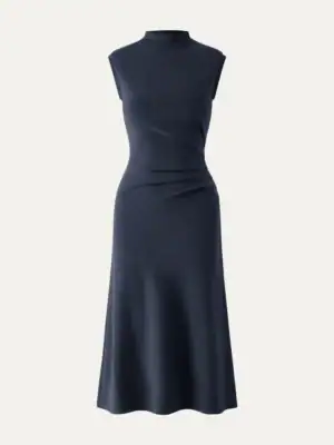 Kerina Wang - Mockneck Tucks Midi Dress - OGLMove