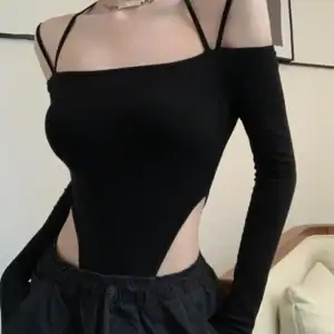Kerina Wang - Westworlds Long Sleeve Cold Shoulder Plain Bodysuit Top - YesStyle