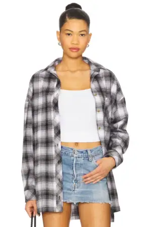Kerina Wang - Audriana Oversized Flannel Top - Revolve
