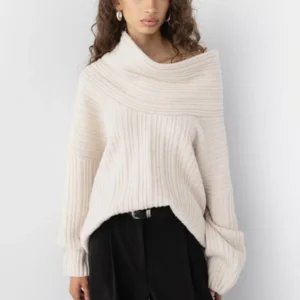 Kerina Wang - Oversized Slouchy Off the Shoulder Sweater - Oak + Fort