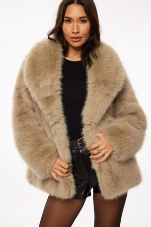 Kerina Wang - Faux Fur Midi Jacket - Dynamite Clothing (currently unavailable)