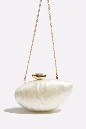 Kerina Wang - Pearly Oval Clutch - Dynamite Clothing